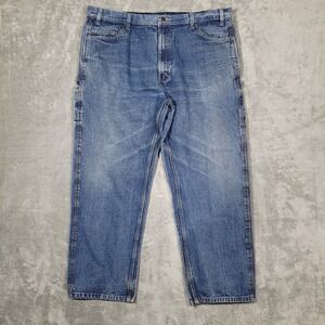 Berne Carpenter Jeans Men 44x30 (Fits 41x28) Blue Stonewash Workwear Denim Pants